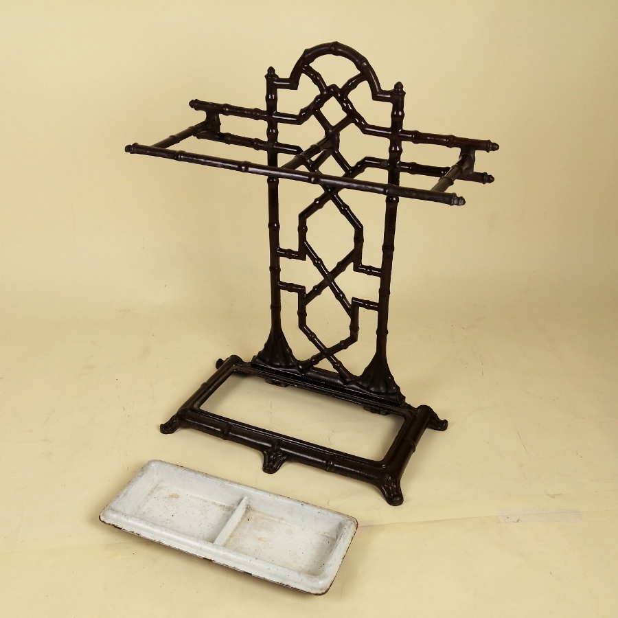 Victorian cast iron faux bamboo umbrella stand